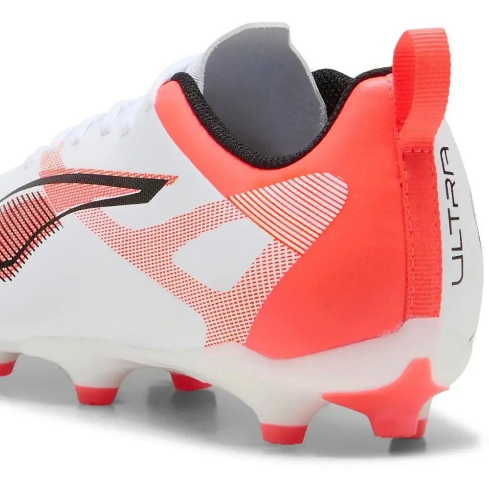 Puma Ultra 5 Play 108170-01 Kids US 2.5 White Red FG/AG Football Boots RHS9376